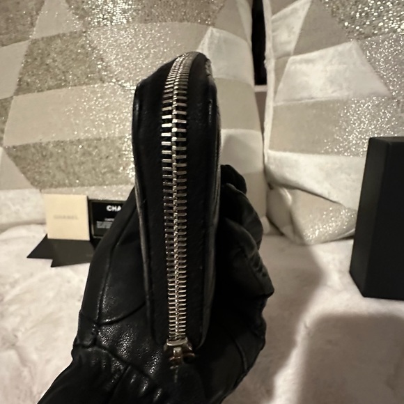 AUTH CHANEL Matelasse Lamb Skin Wallet Coco Mark purse Black - Picture 12 of 17